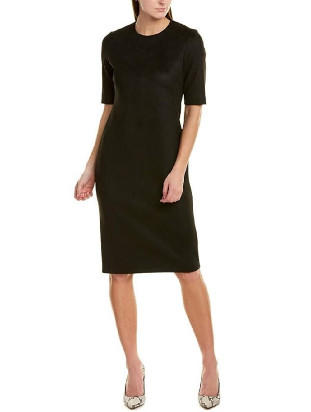 NWT Anne Klein Black Faux Suede Dress